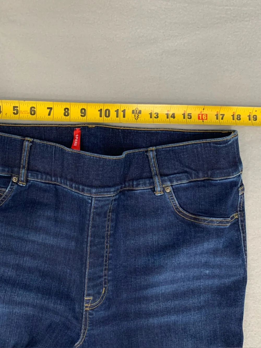 SPANX High Rise Flare Jeans Size 2X Tall Women Blue Denim Tummy Control Wide Leg